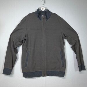 REI‎ Co-op Mens Full Zip Jacket Gray Knit Mock Neck Lightweight L